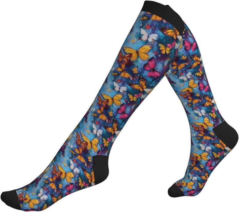 thmnj Compression Socks Knee High Support Socks for Women Men Circulation Stockings for Athletic Running Cycling Flying - Image 5